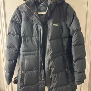 L.L. Bean Charcoal Hooded Puffer Coat